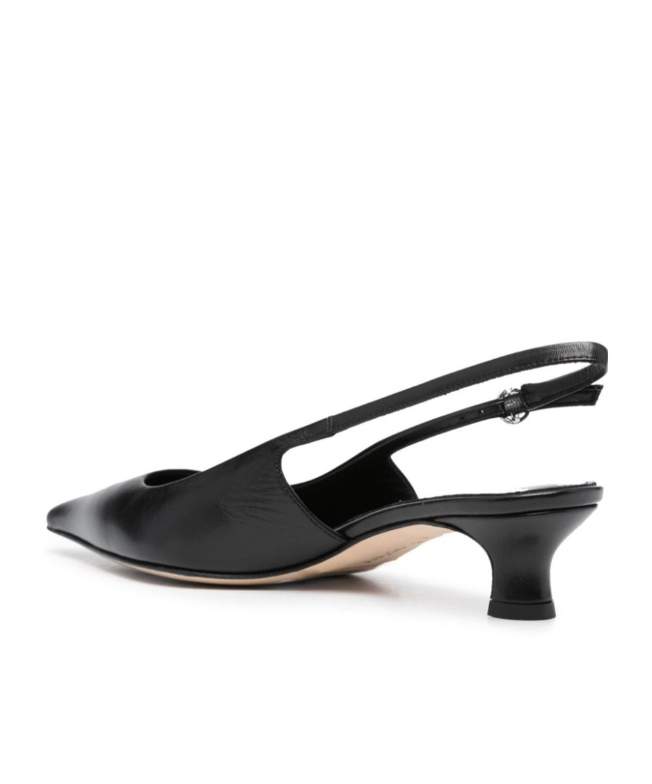 Aeyde Catrina Leather Kitten-heel Slingback Pumps In Black