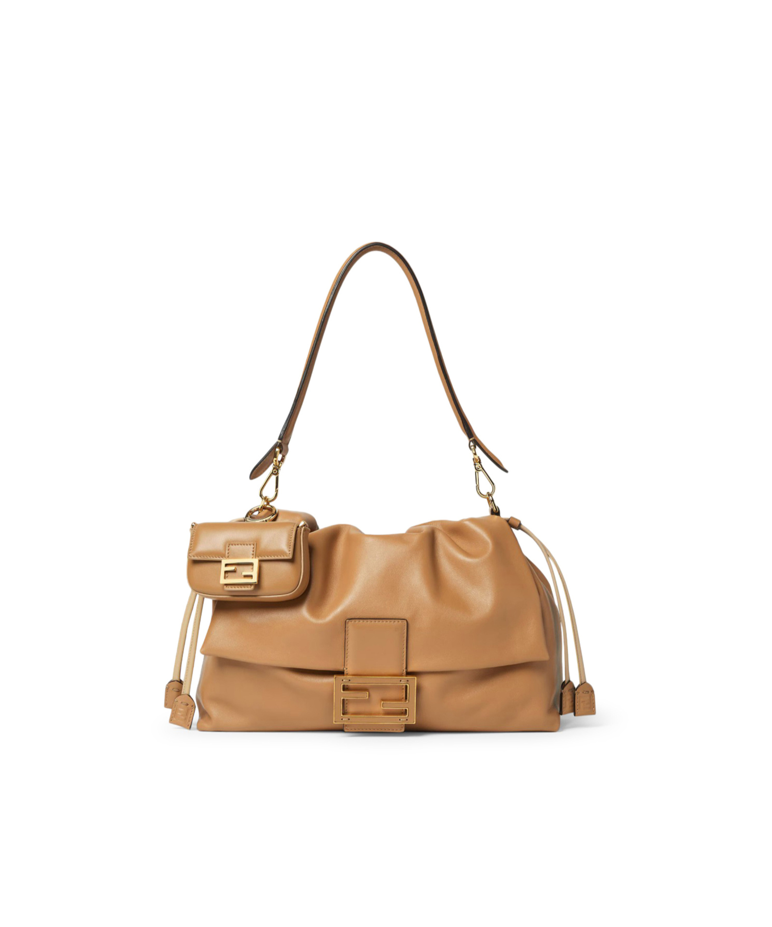 Fendi Nano Baguette Charm In Beige Nappa In Sand