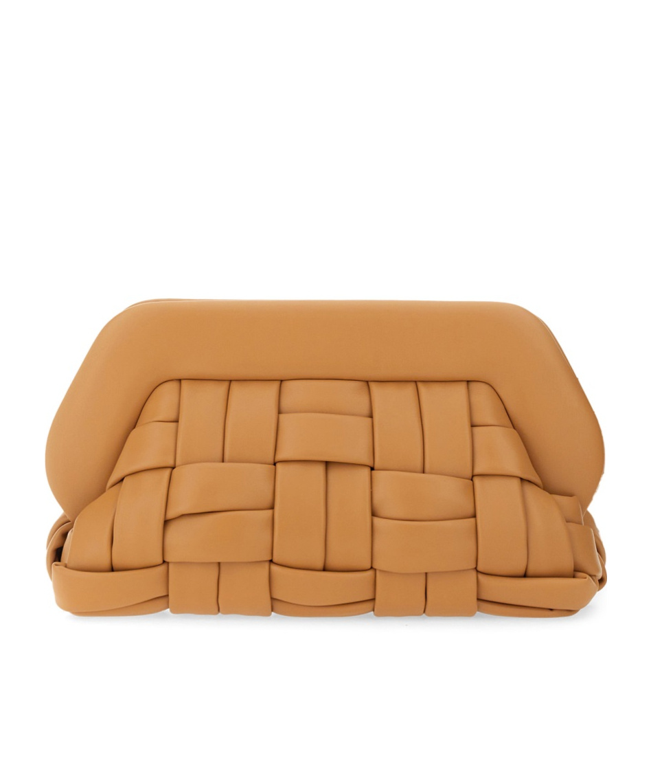 Themoirè Bios Weaved Clutch Bag In Brown