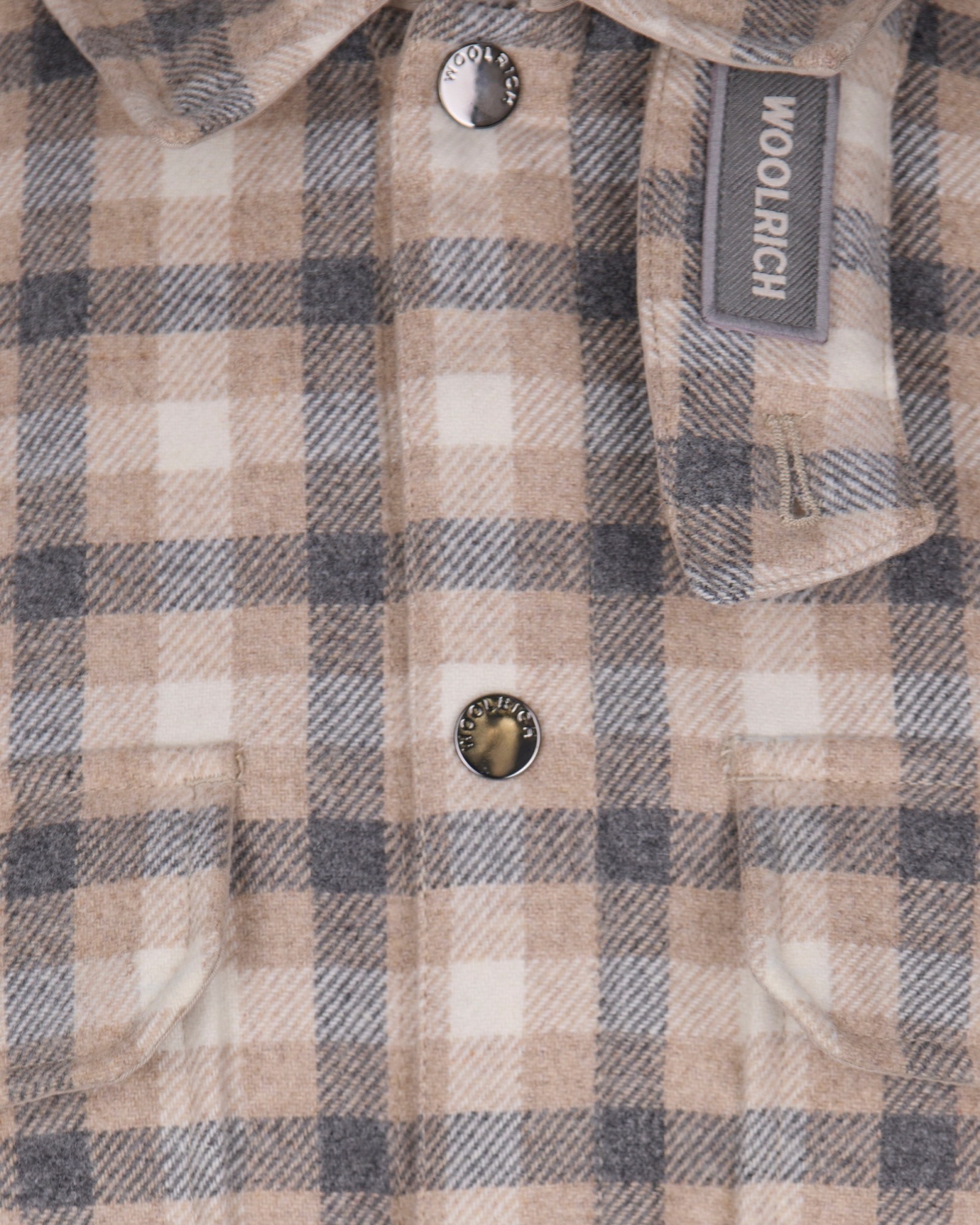 Woolrich Check-pattern Flap-pocket Shirt Jacket In Brown
