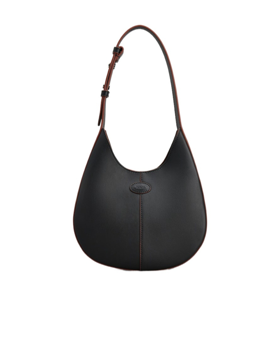 Tod's Di Logo Debossed Mini Hobo Bag In Black