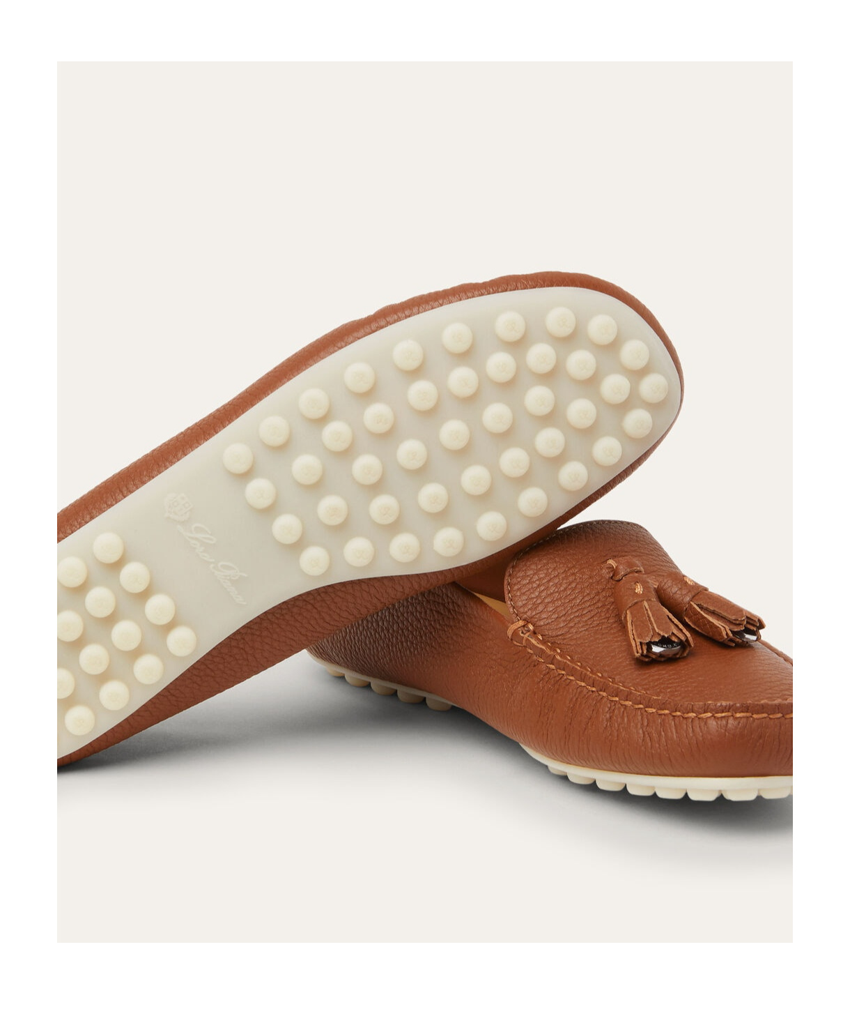 Loro Piana Round-head Flat Shoes In Brown
