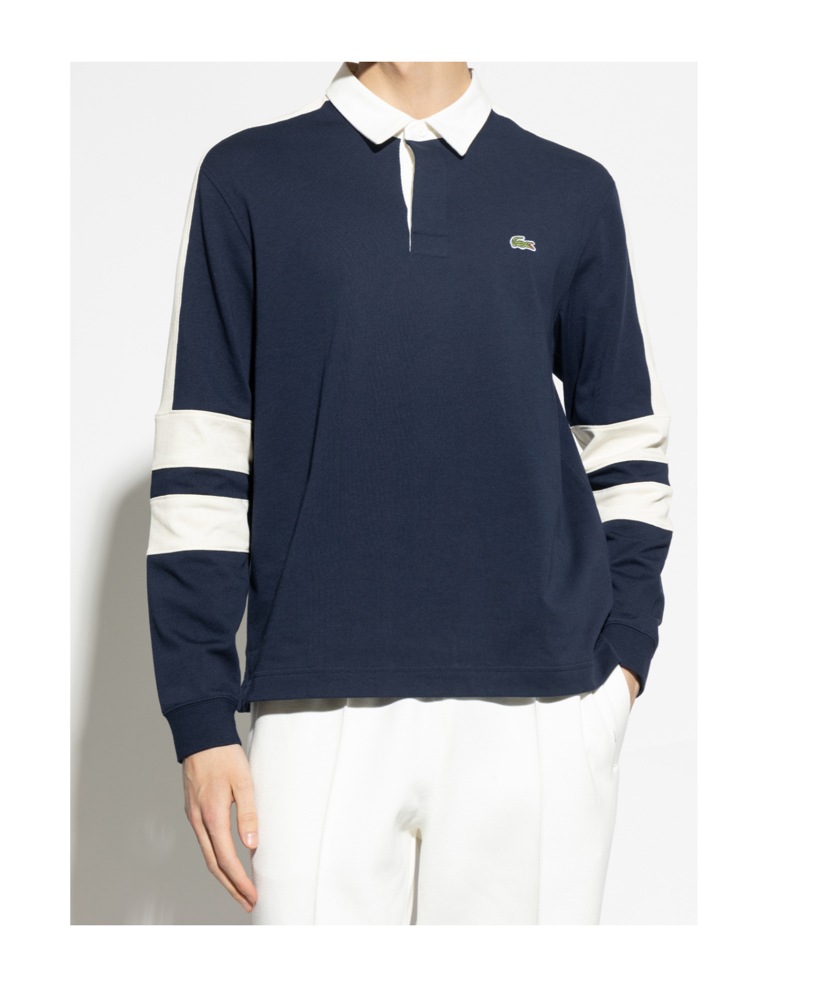 Lacoste Long Sleeve Polo Shirt In Blue