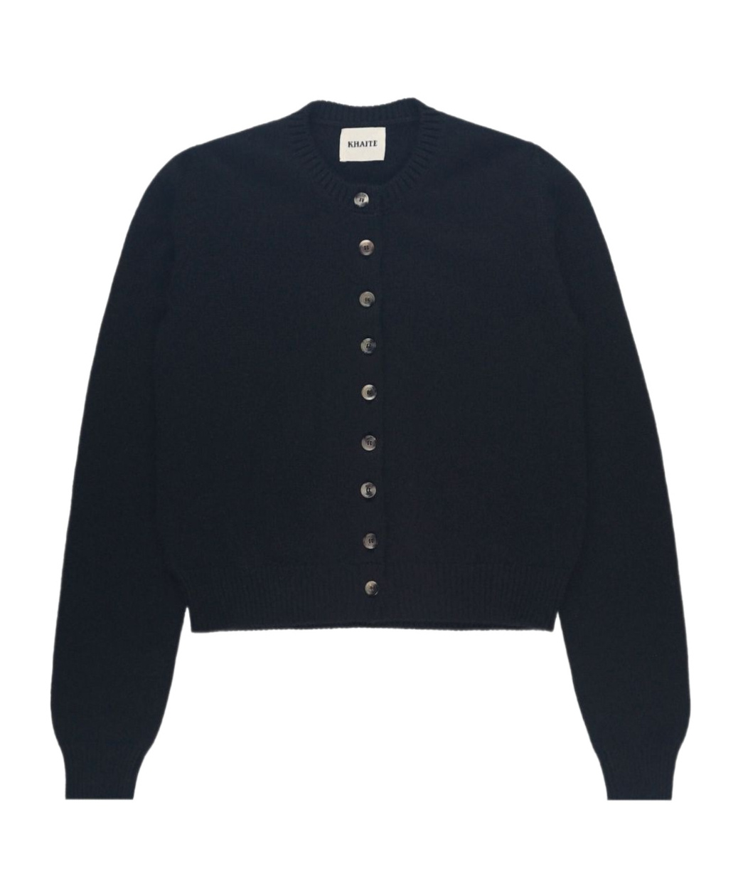 Khaite Long-sleeved Knitted Cardigan In Black