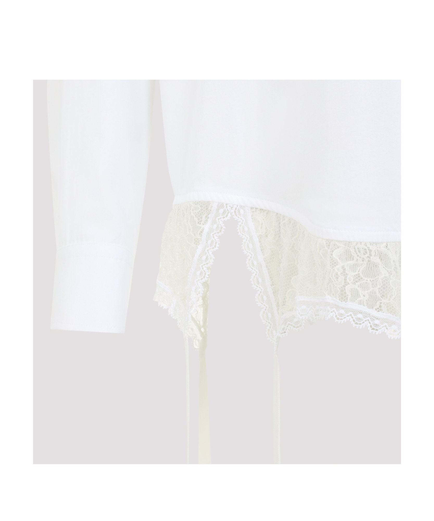 Shop Balenciaga Lace-trim Shirt In White