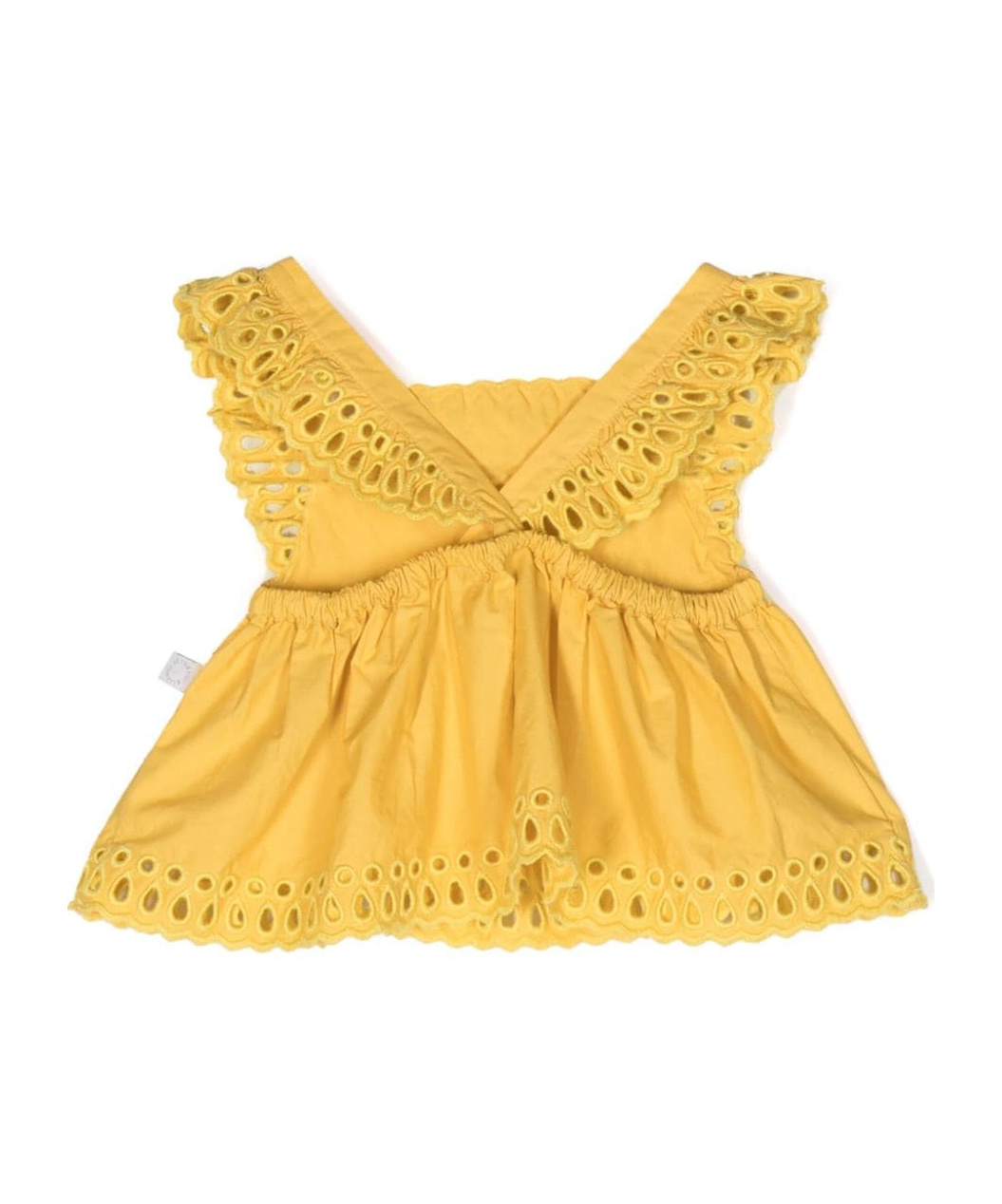 Stella Mccartney Hollowed-out Dress In Yellow