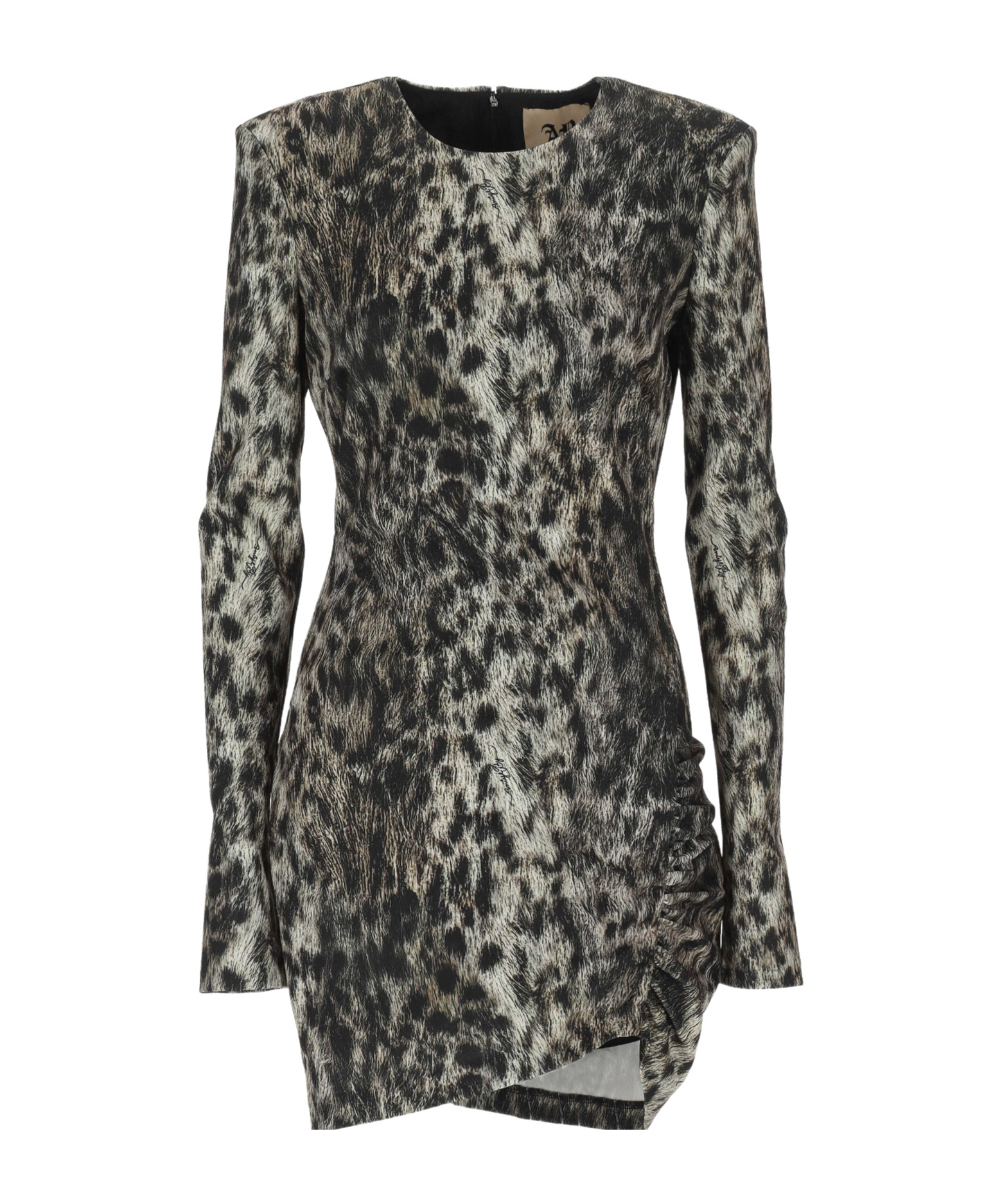 Aniye By Leopard-print Ruched Dress In Black