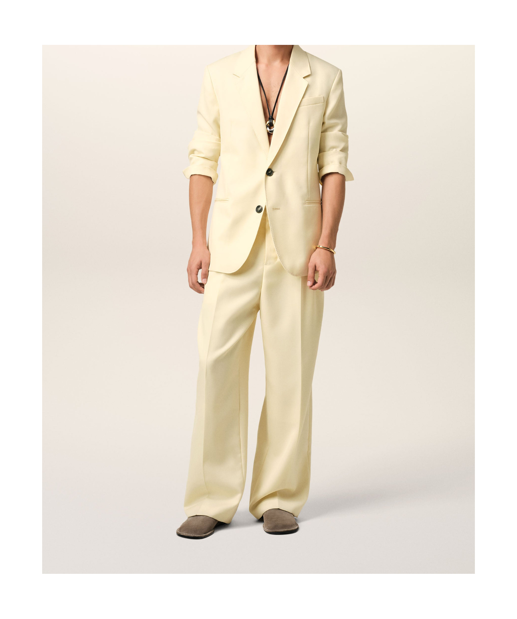 Ami Alexandre Mattiussi Yellow Wool Semi-lined Jacket Yellow In Butter Color