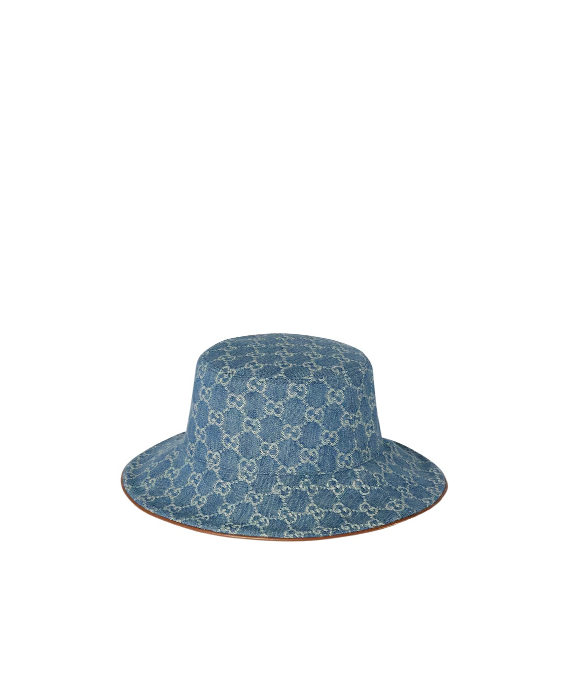 Gucci Gg Denim Bucket Hat With Horsebit In Blue