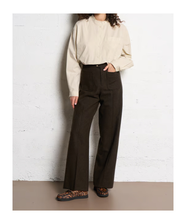 Soeur Harry Patch-pocket Wool Trousers In Black