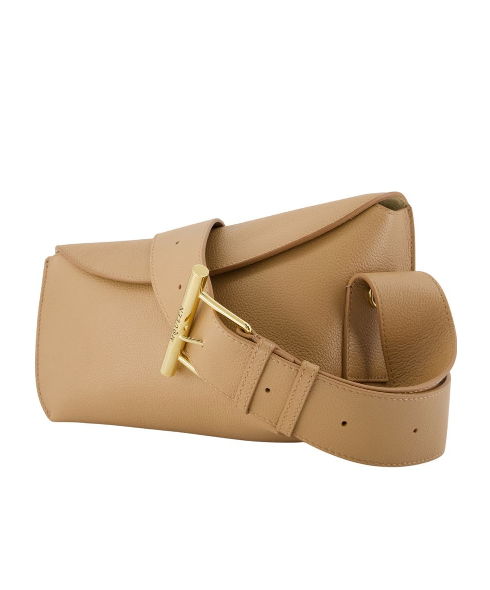 Alexander Mcqueen T-bar Sling Crossbody Bag In Nude