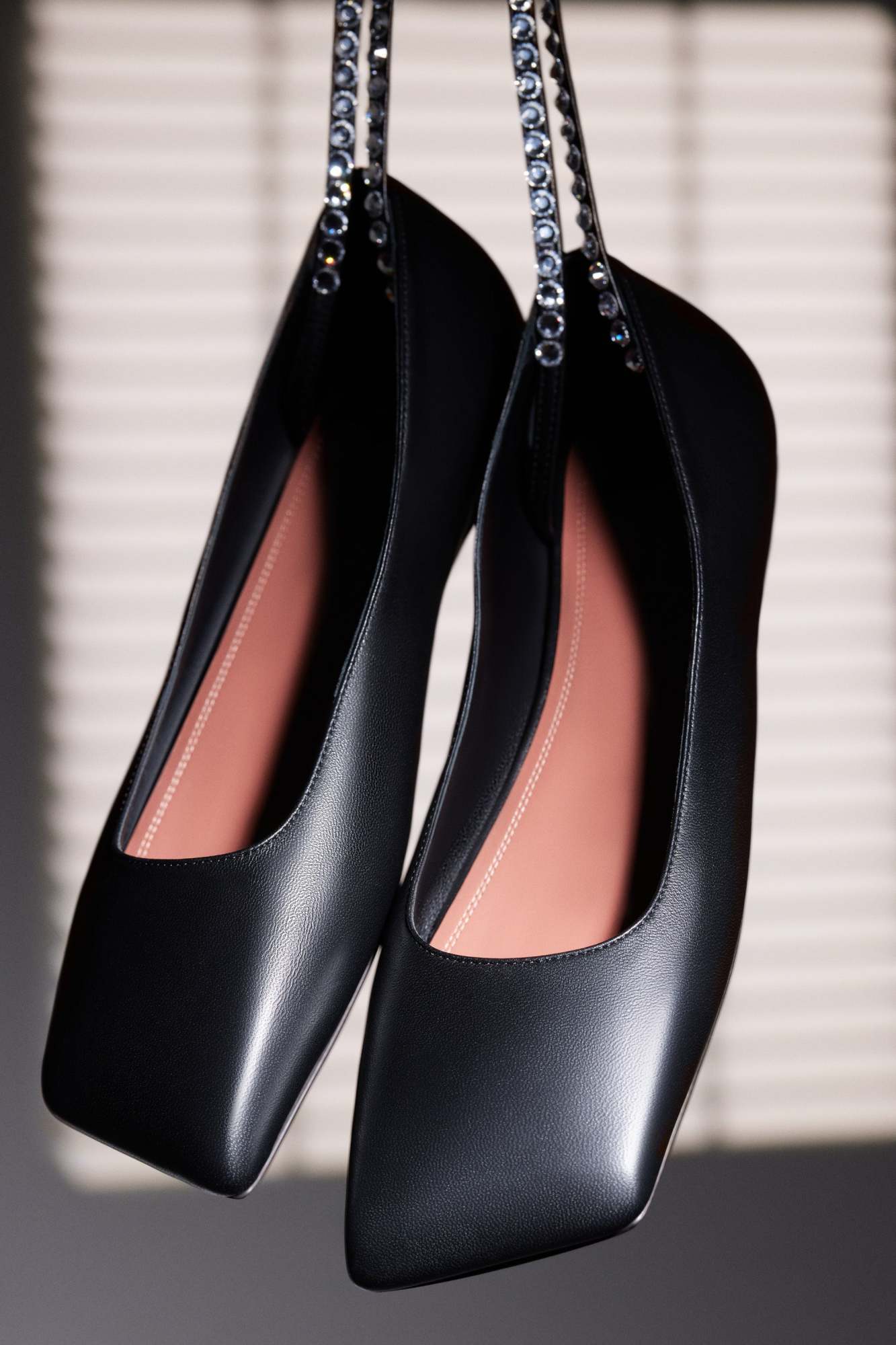 Amina Muaddi Woman Ballet Flats Black Size 10 Leather In Black
