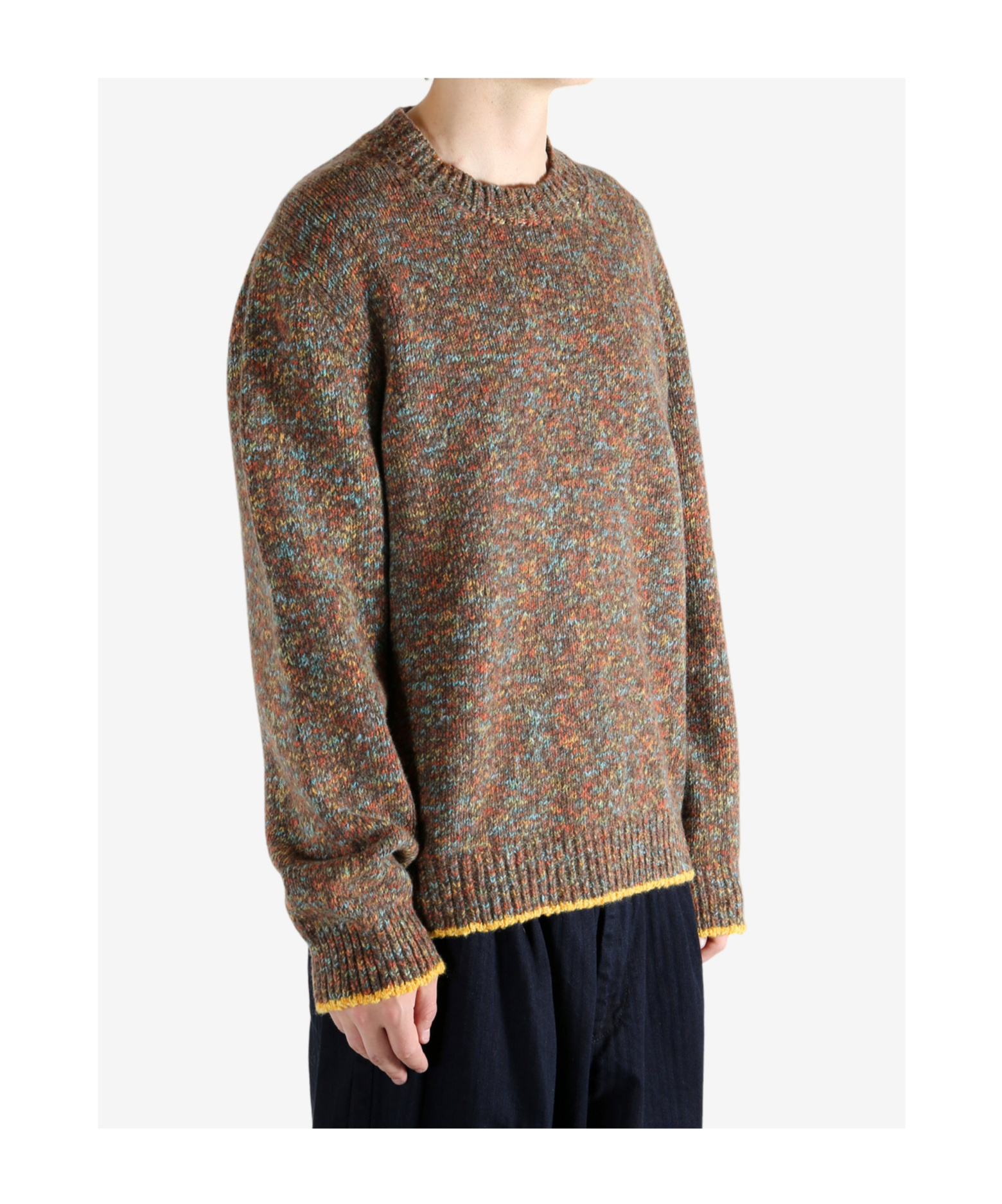 The Elder Statesman Confetti Wool-blend Sweater In Brown