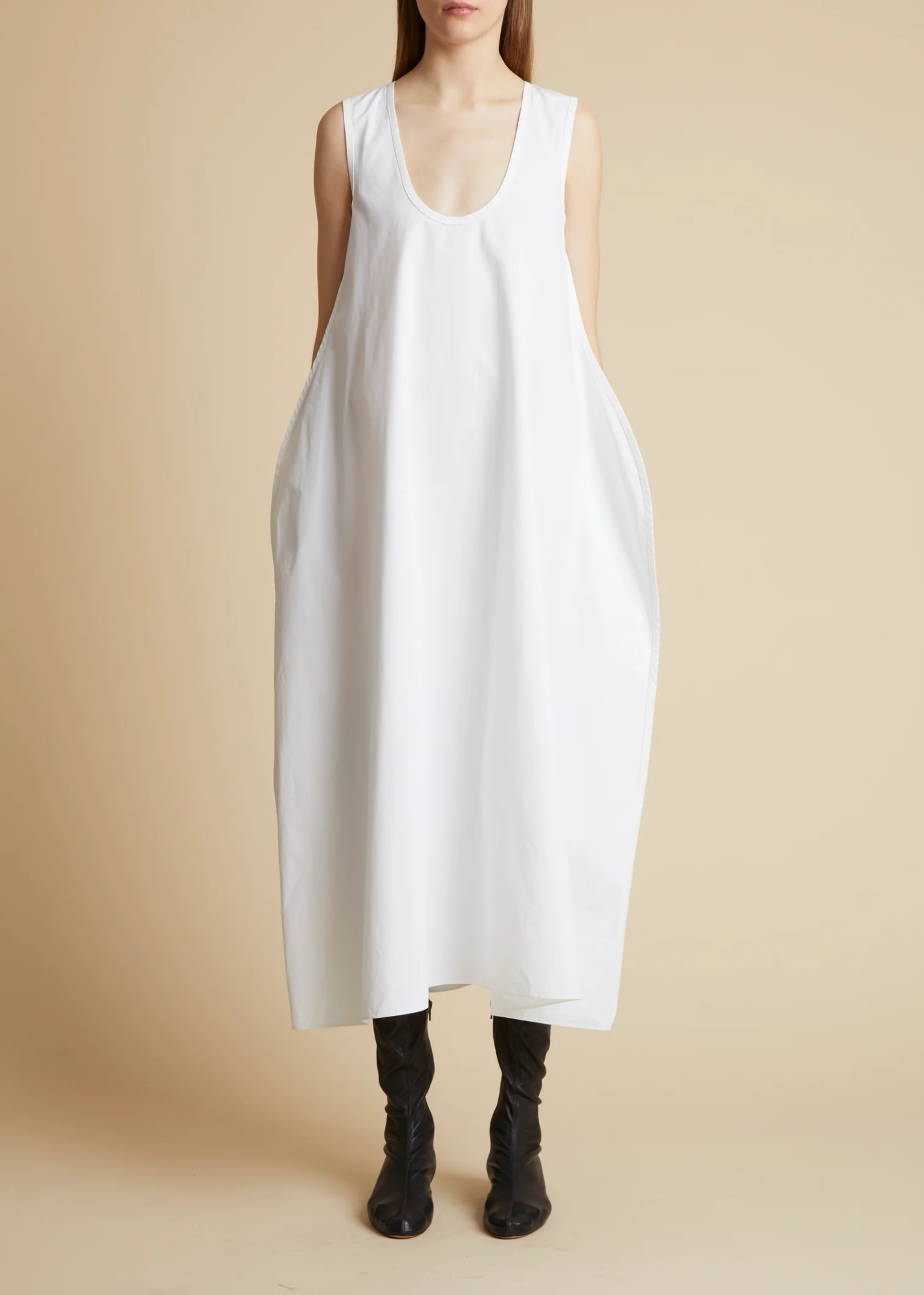 Khaite Coli Round-neck Dress In White