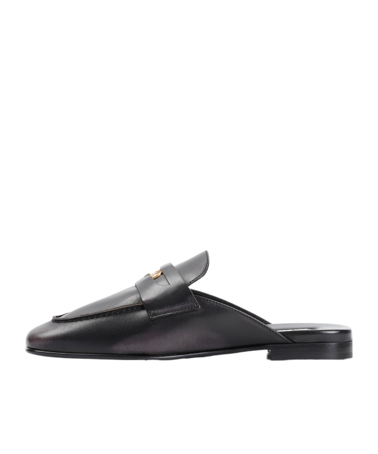 Miu Miu Bleached Leather Loafers In Black