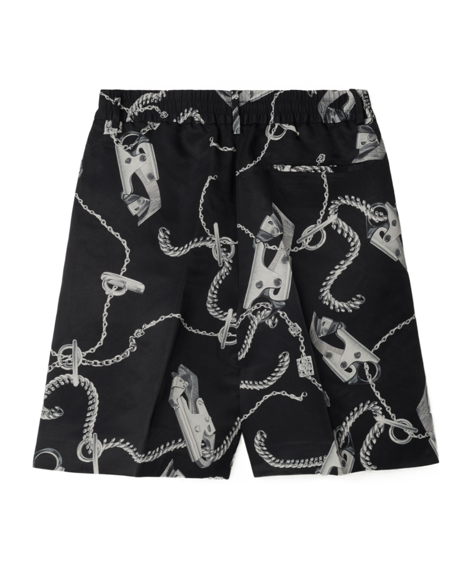 Burberry Chain-link Print Knee-length Shorts In Black