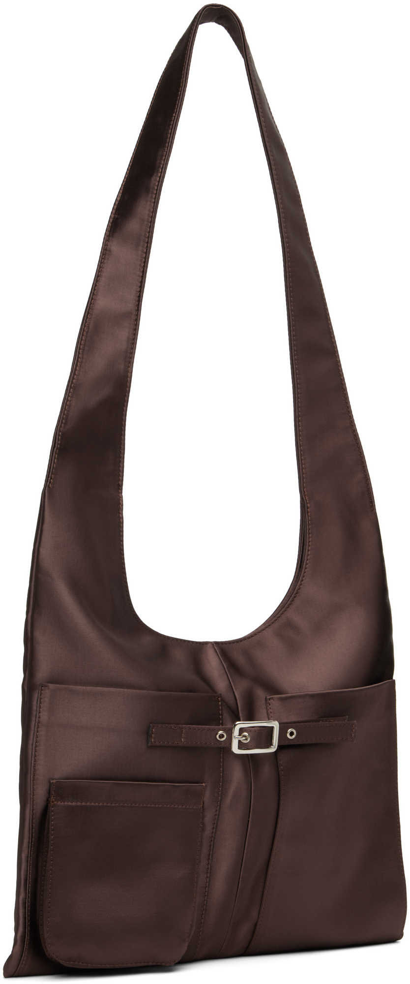 Gimaguas Brown Blanca Sateen Bag In Black