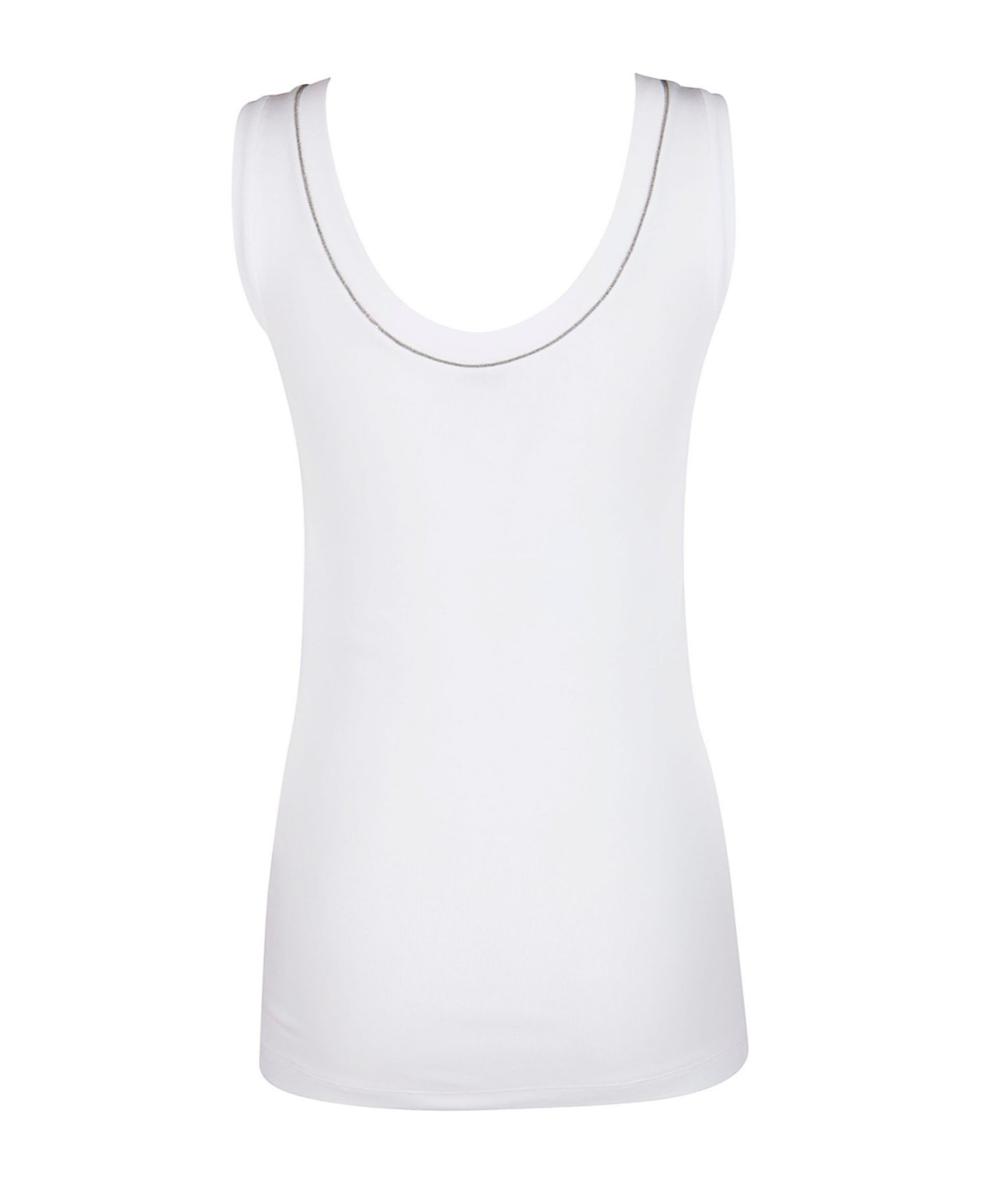Brunello Cucinelli White Tank Top With Monile Detail In White