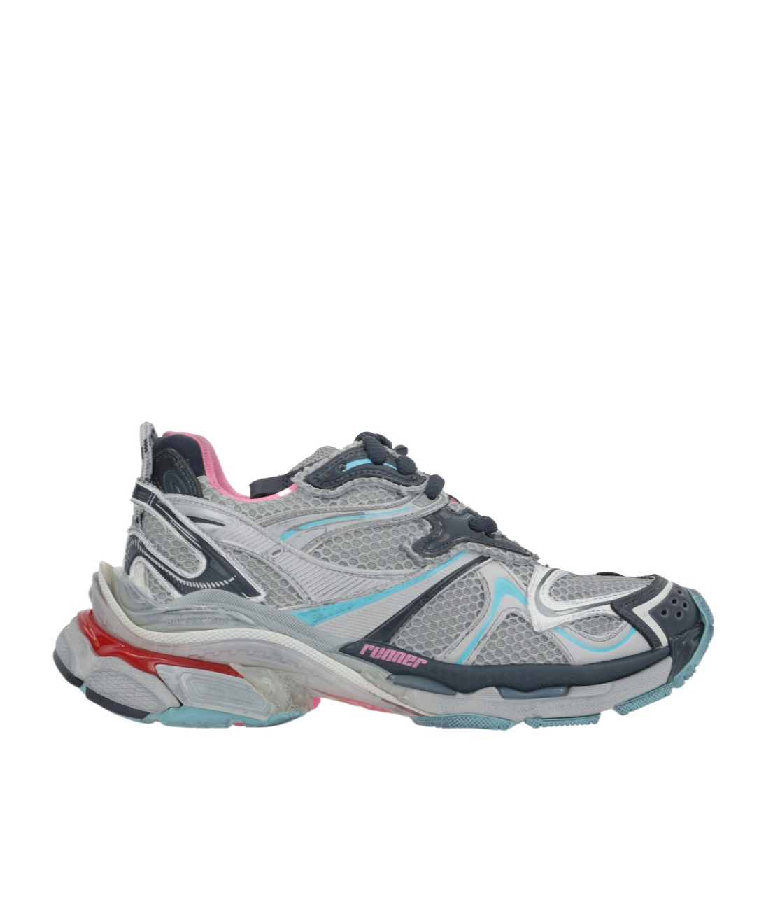 Shop Balenciaga Runner Lace-up Sneakers In Gray