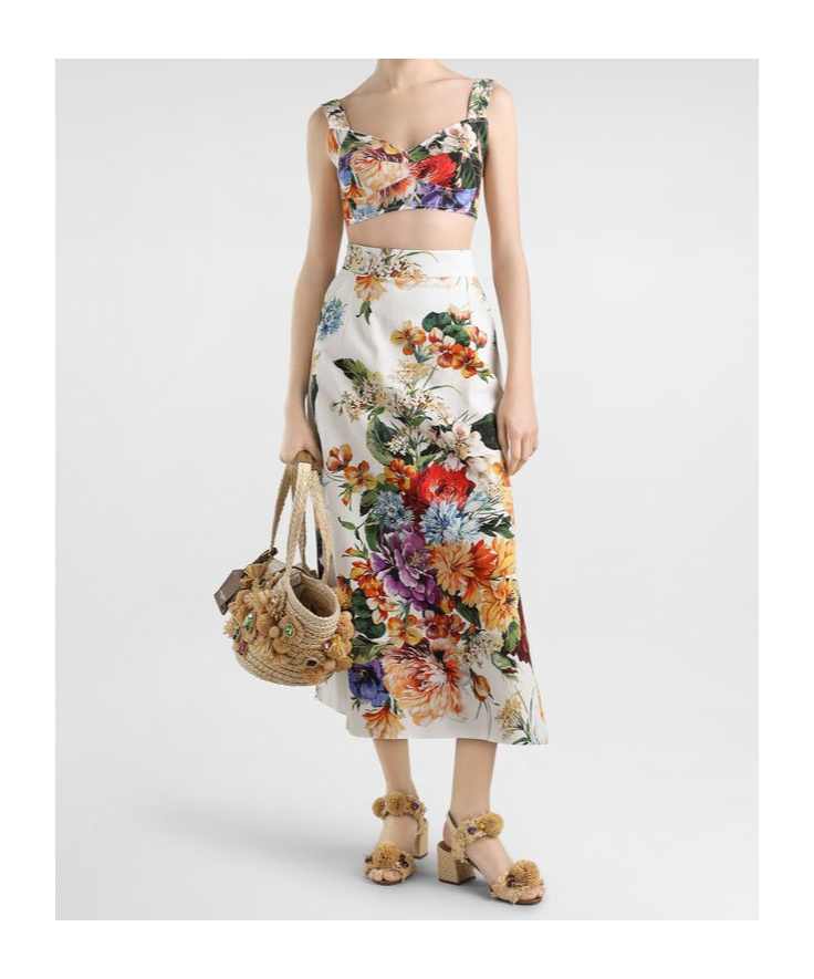 Dolce & Gabbana Bralette Mit Blumen-print In Multi