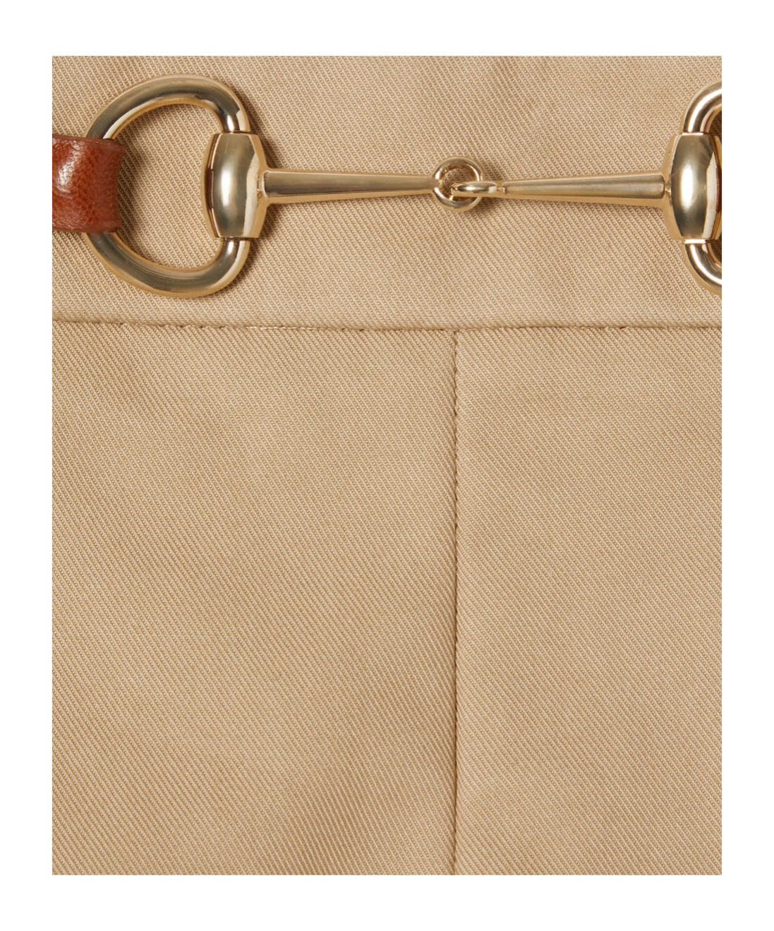 Gucci Beige Drill Cotton Pants With Bit Detail Women In Nude