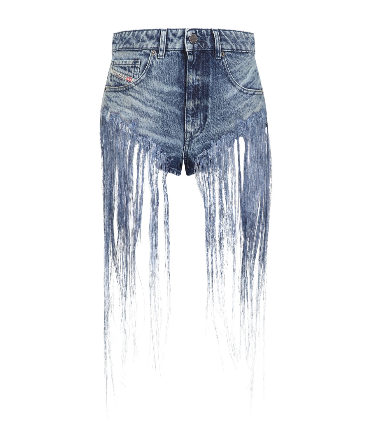 Shop Diesel Fringe-detailing Shorts In Blue