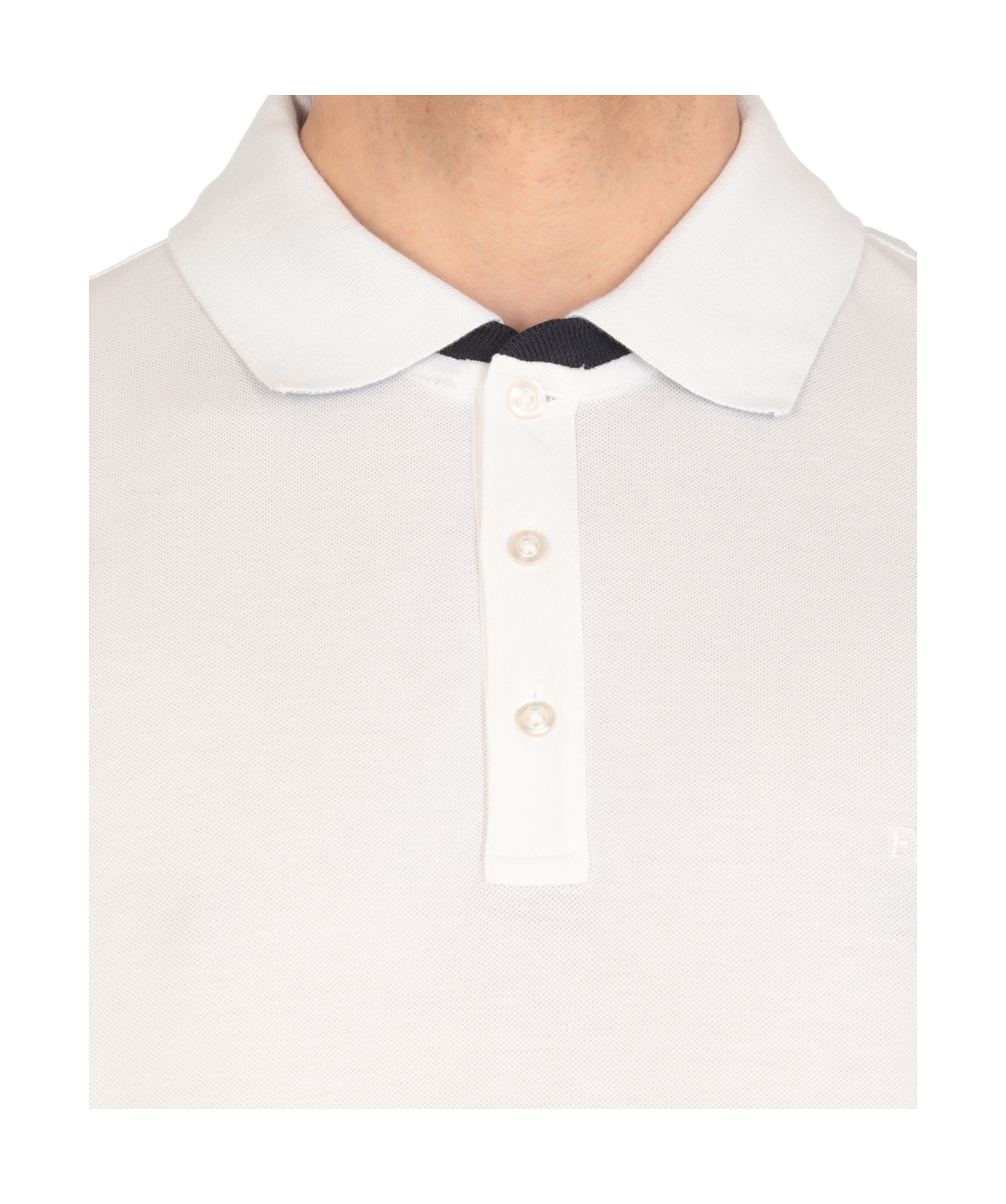 Fay Piqué Polo Shirt In White