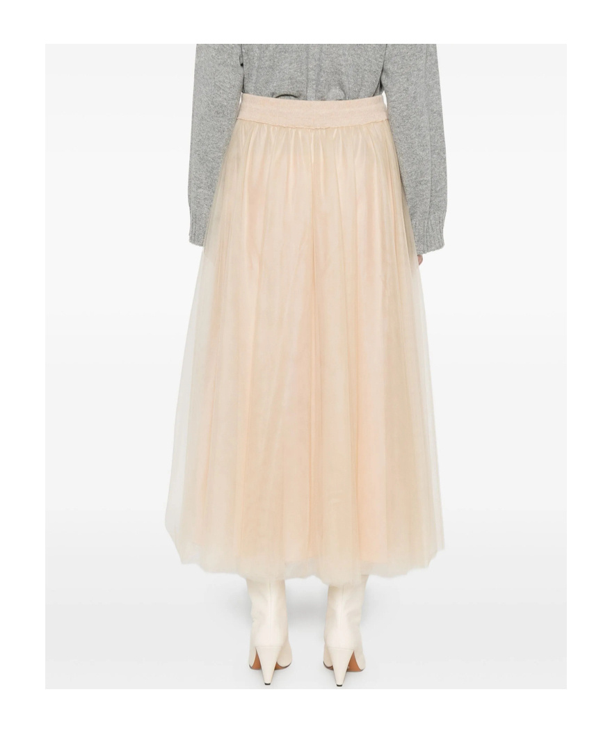 Fabiana Filippi Pleated Drawstring Skirt In Neutral