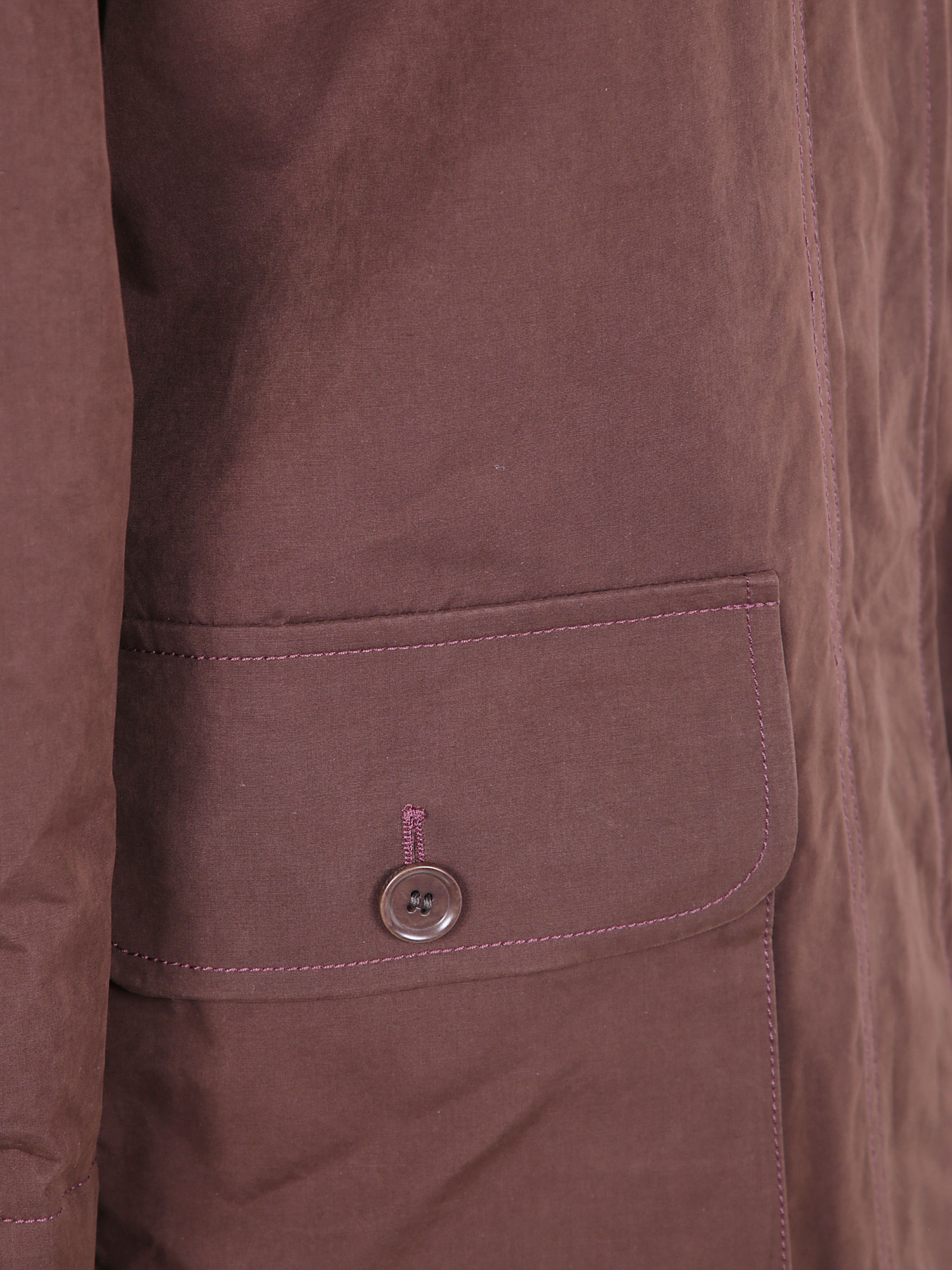 Aspesi Corduroy-collar Cotton Jacket In Burgundy