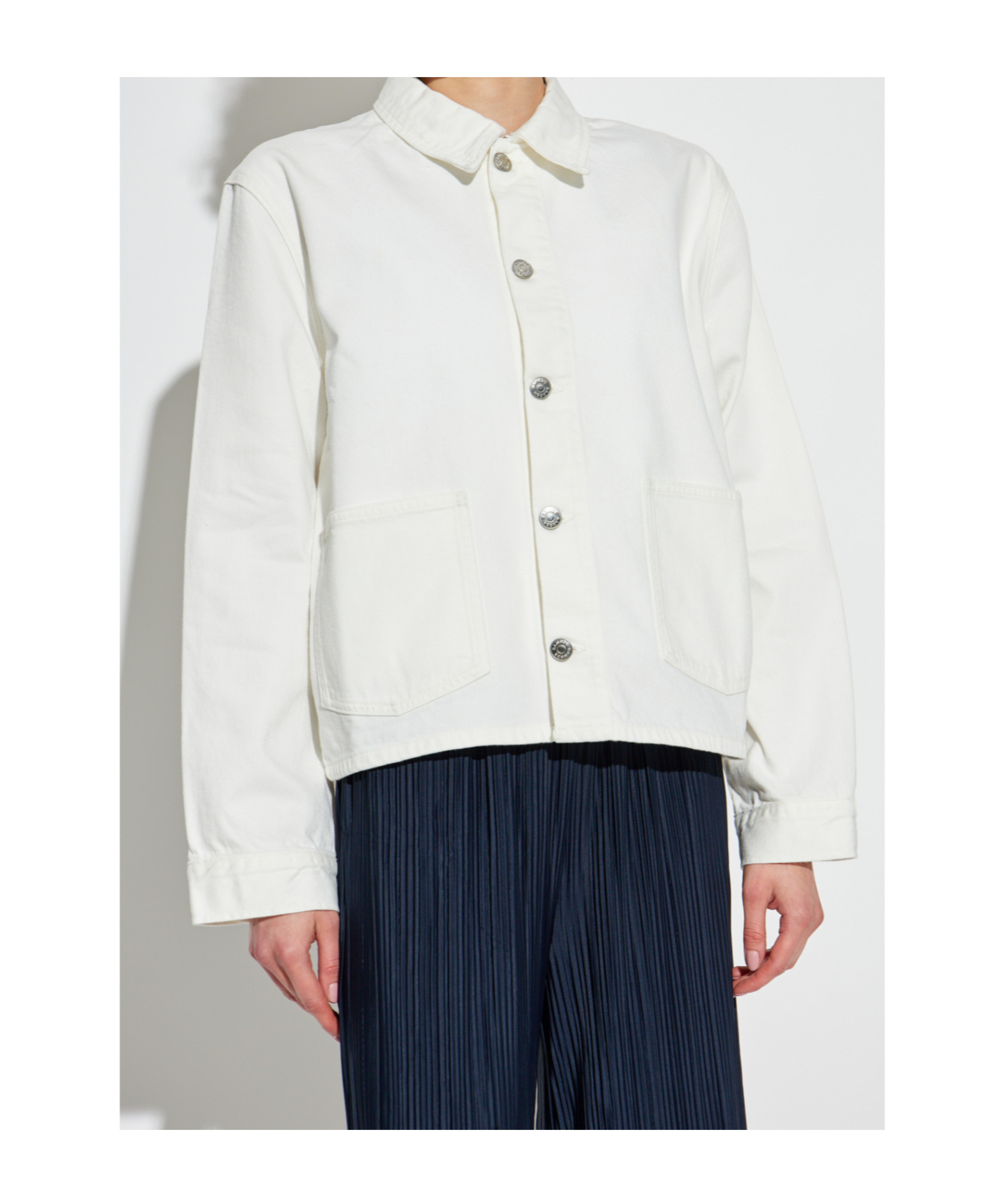 Samsoe & Samsoe Button-up Utility Jacket In White