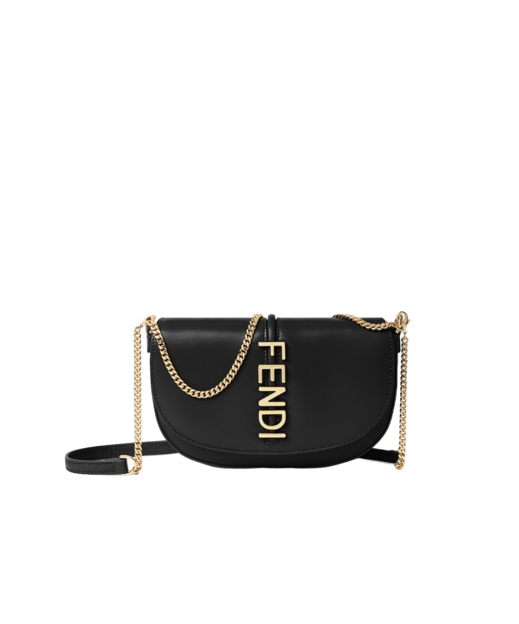 Fendi Graphy Wallet On Chain In Black