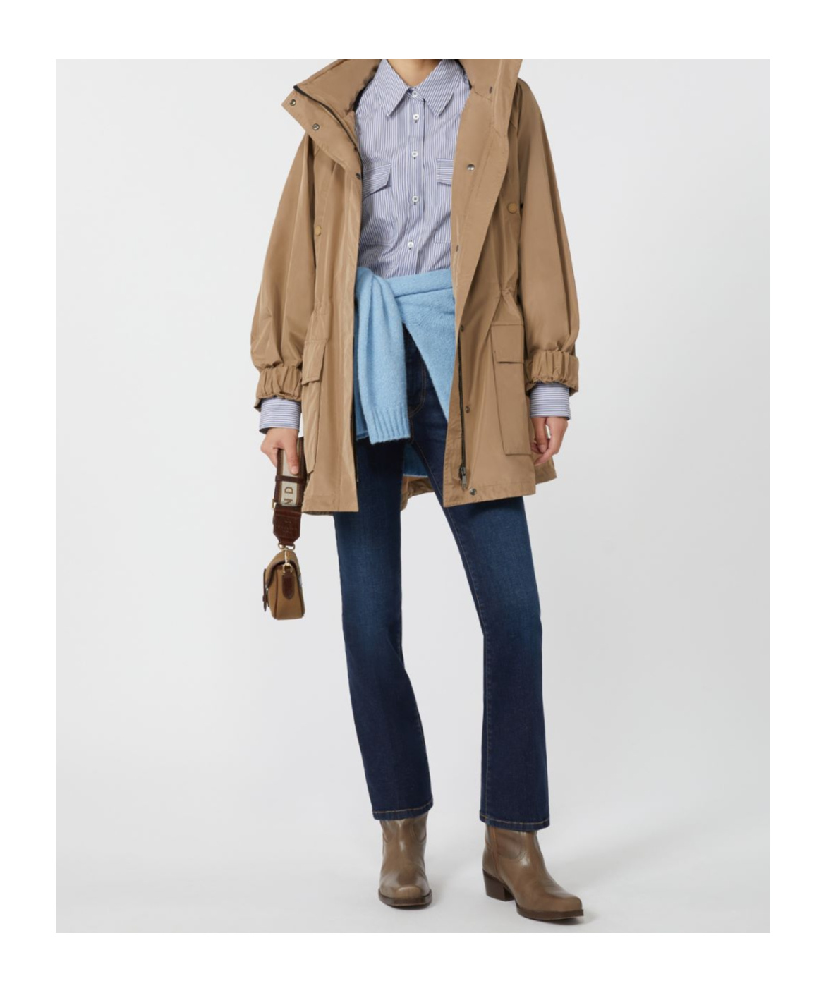 Weekend Max Mara Water-repellent Taffeta Windbreaker In Brown