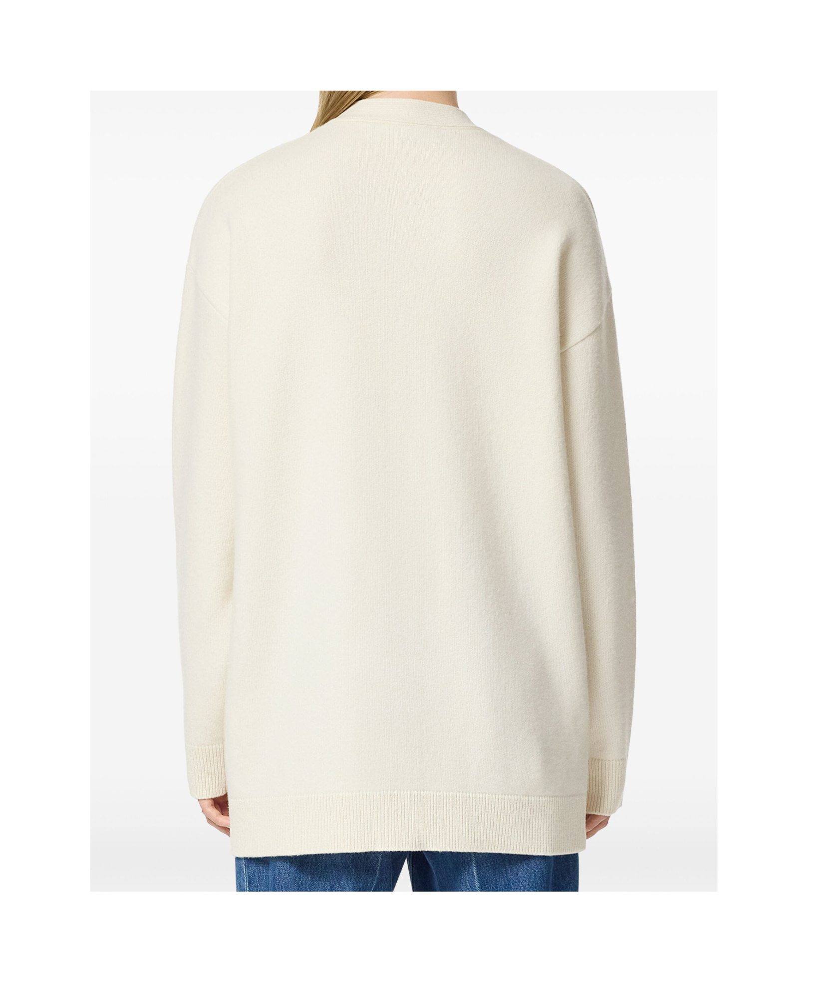 Versace V-neck Cardigan In White