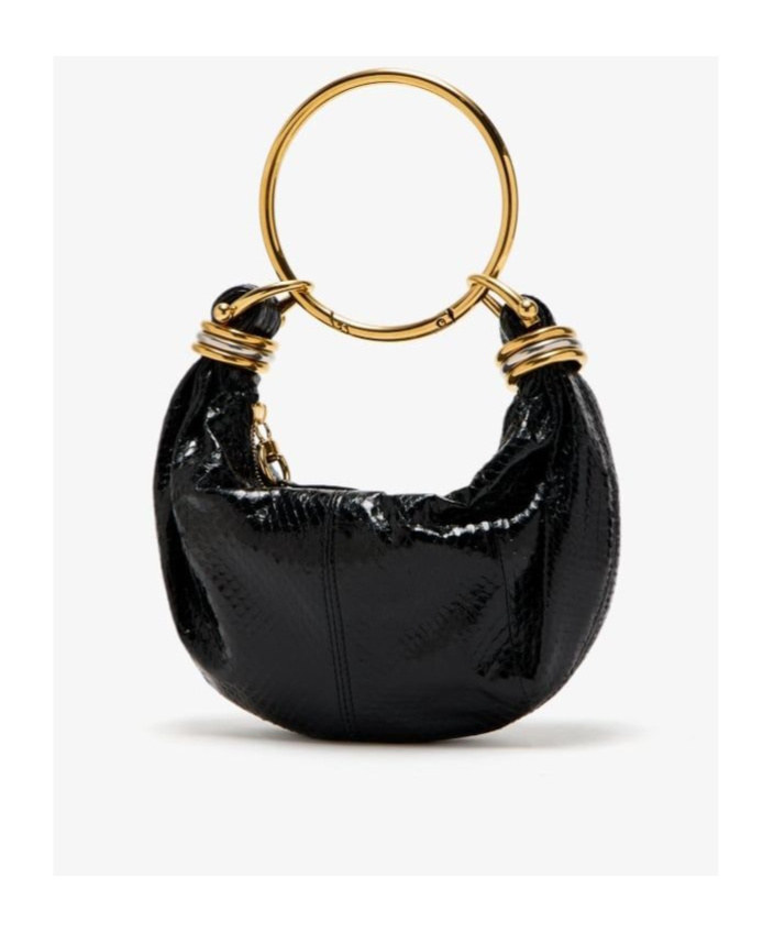 Chloé Mini Bracelet Crossbody Bag In Suede In Black