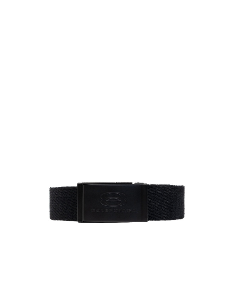 Balenciaga Rectangular Buckle Waist Belt In Black