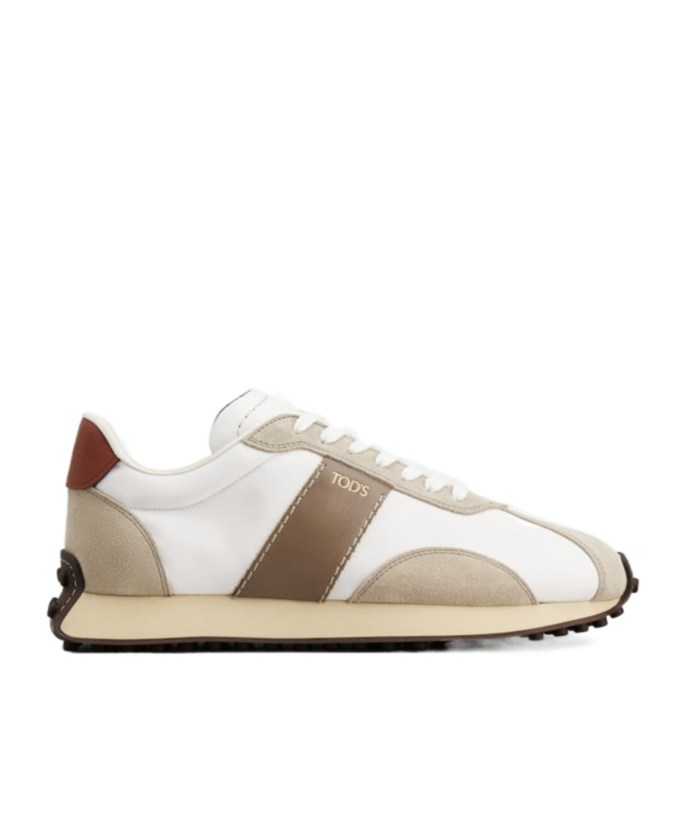 Tod's Multicolor Leather And Suede Sneakers In White