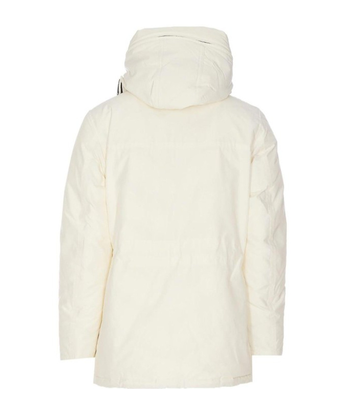 Woolrich Feather Down Hooded Coat In White