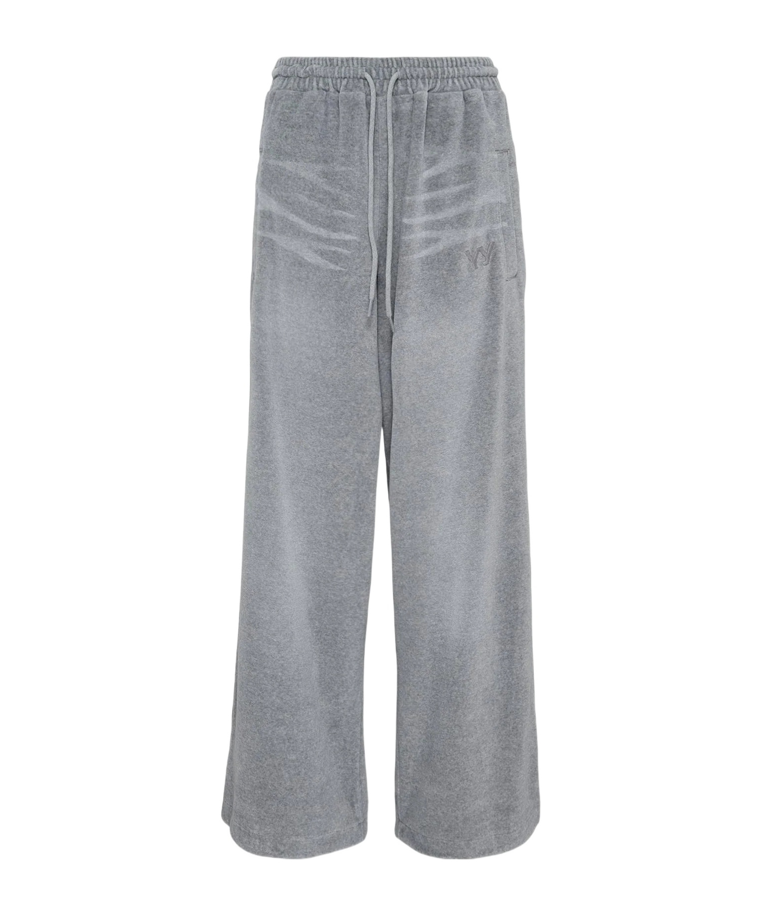 Open Yy Velvet Wide-leg Casual Pants In Gray