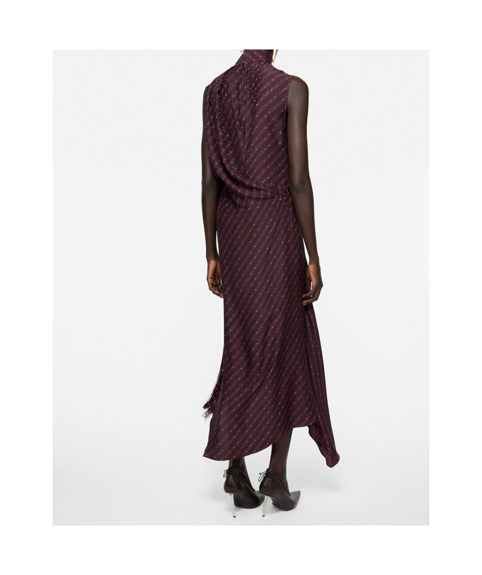 Acne Studios Dale Asymmetric Silk Maxi Dress In Red