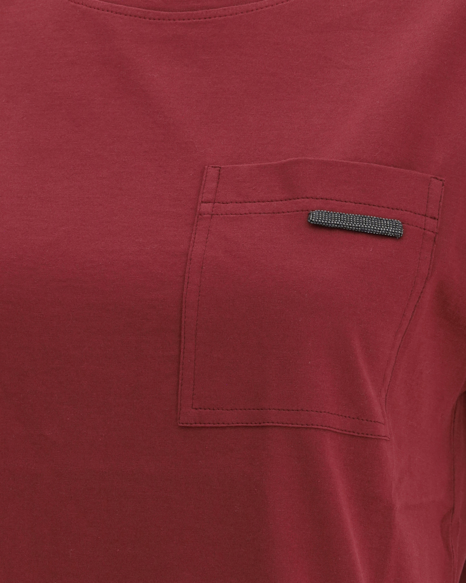 Brunello Cucinelli Monili-chain Patch-pocket T-shirt In Red
