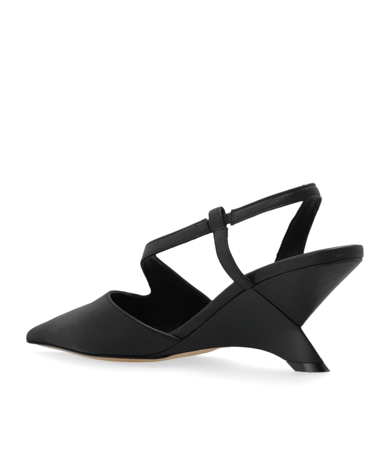 Shop Vic Matie Swan Cut Out-detail Slingback Heels In Black