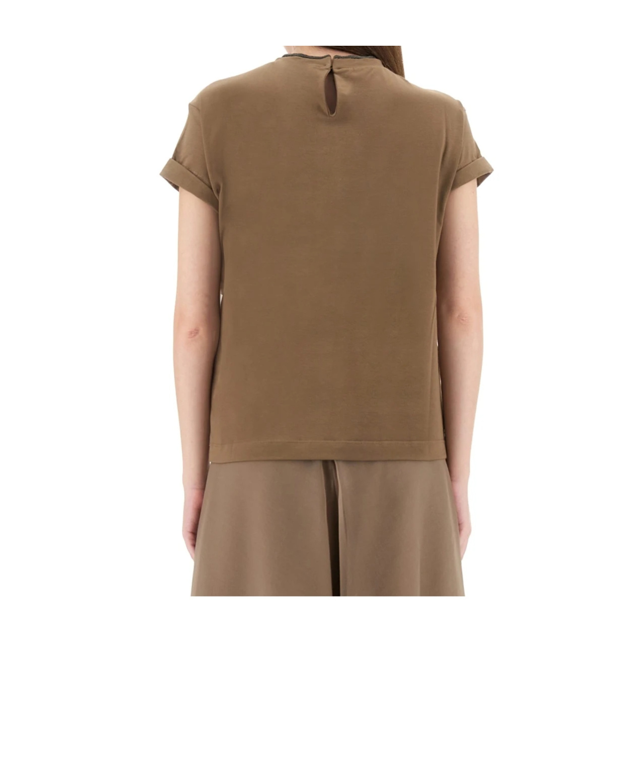 Brunello Cucinelli Refined Cotton Jersey T-shirt With Timeless Appeal In Brown