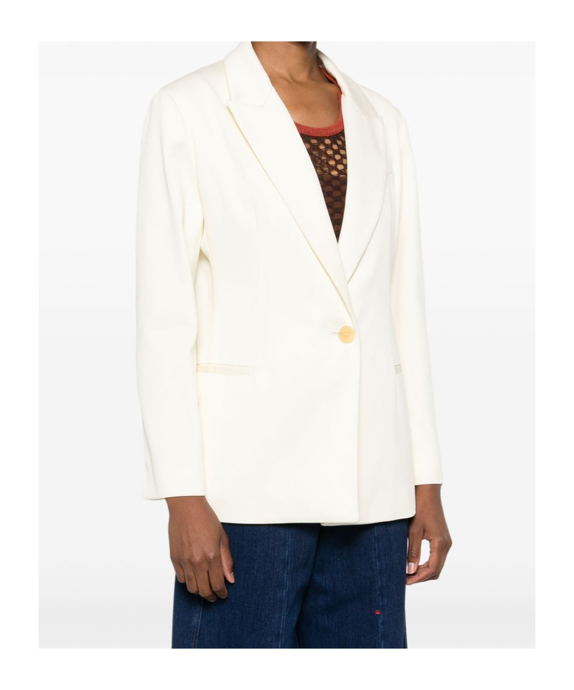 Shop Forte Forte Long Sleeve Blazer In White