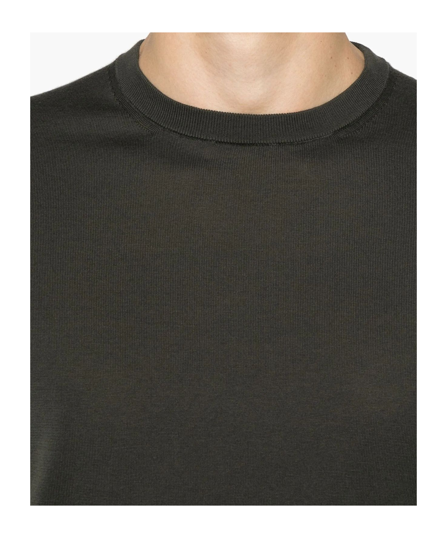 Drumohr Short Sleeve V-neck Polo In Green