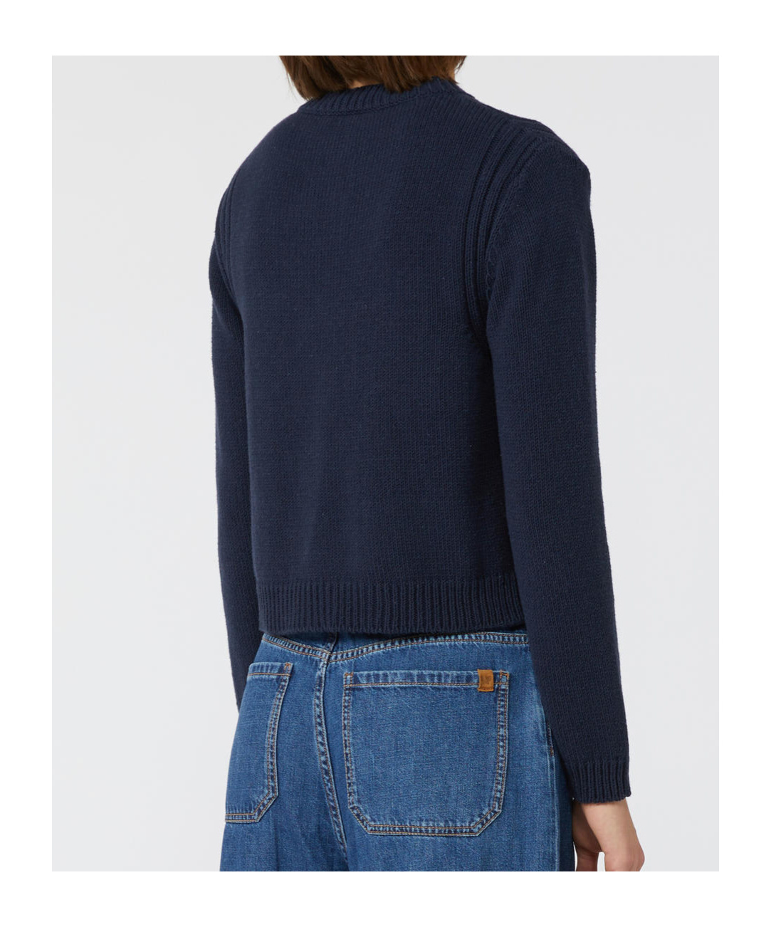 Weekend Max Mara Rebecca Knitwear With Ribbed Texture And Pockets In Blue