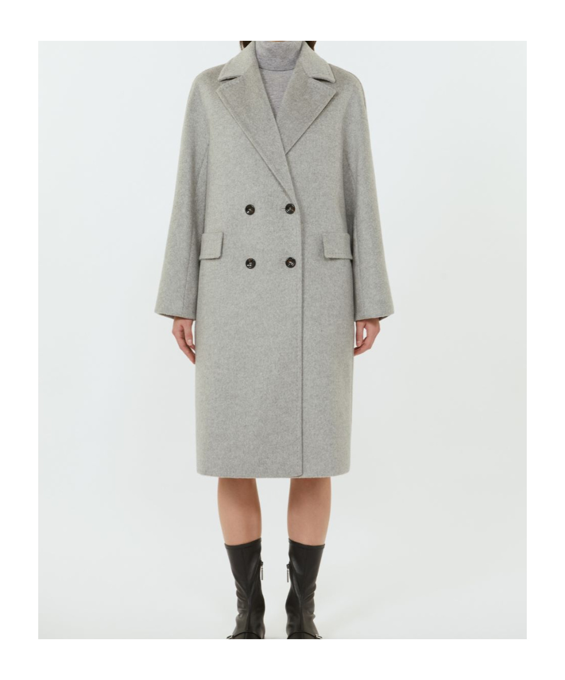 Max Mara Alpaca And Wool Double-breasted Coat In Gray