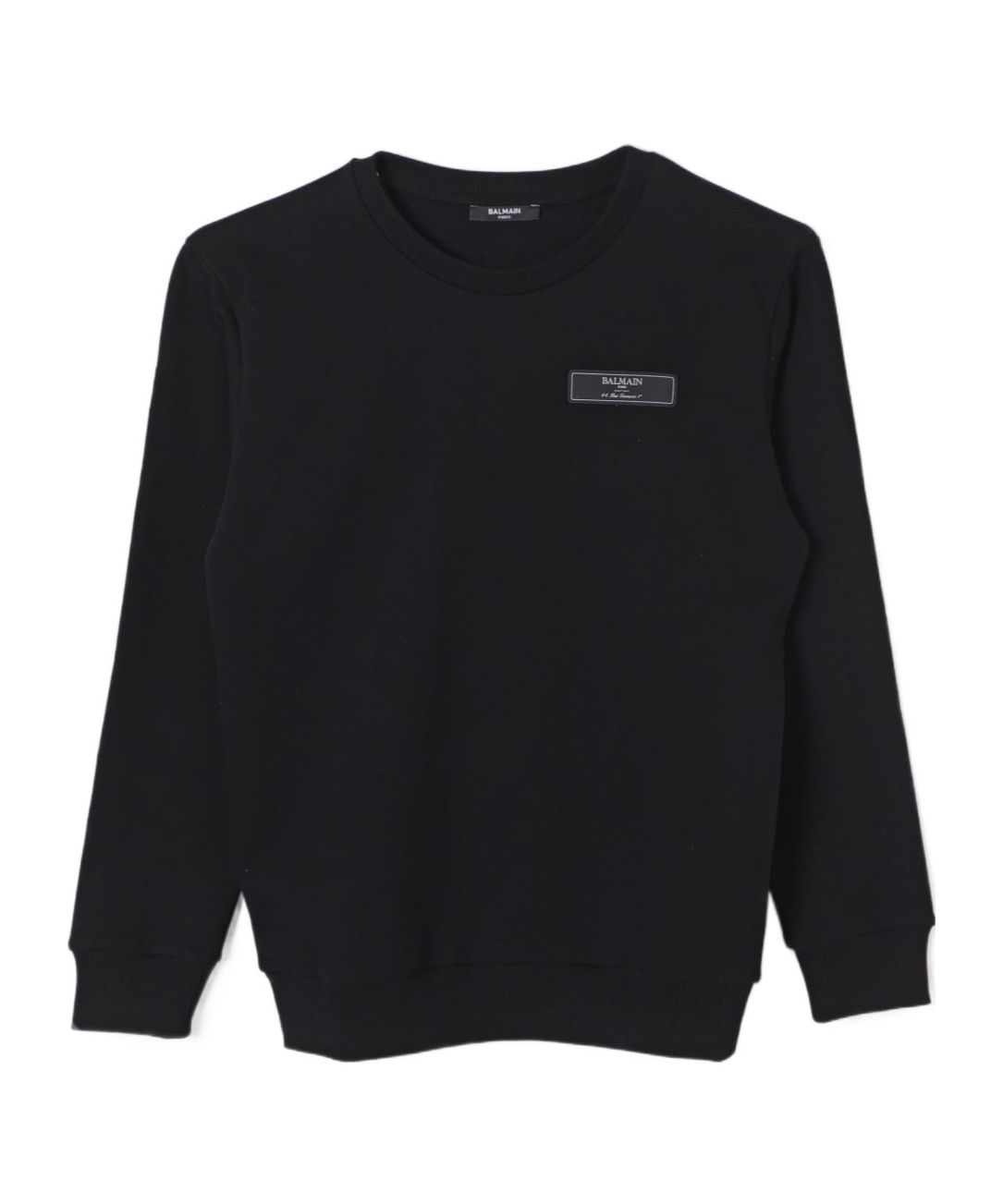 Balmain Long-sleeved Pullover Hoodie In Black