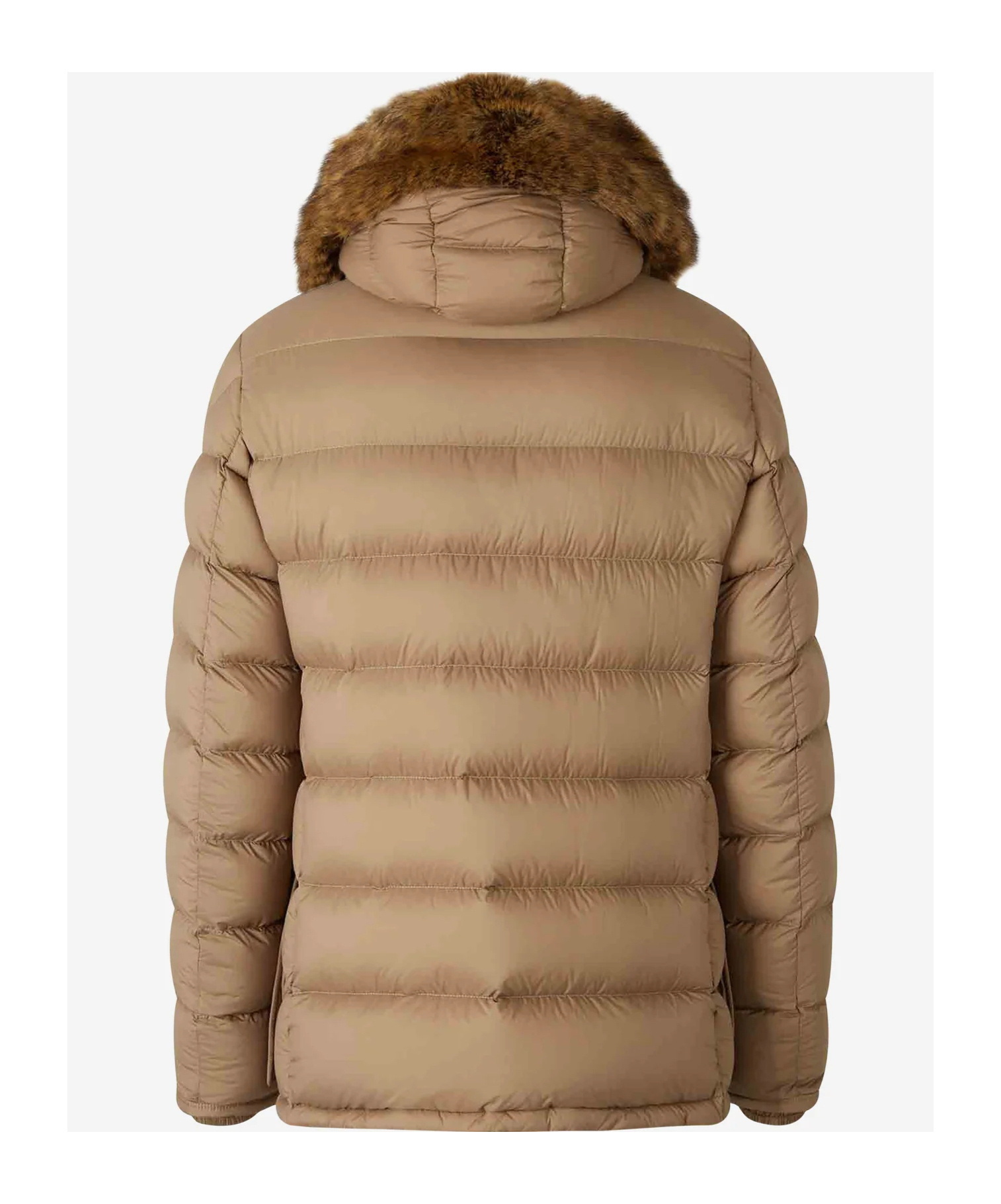 Moncler Clunye Hooded Mid-length Down Jacket In Brown