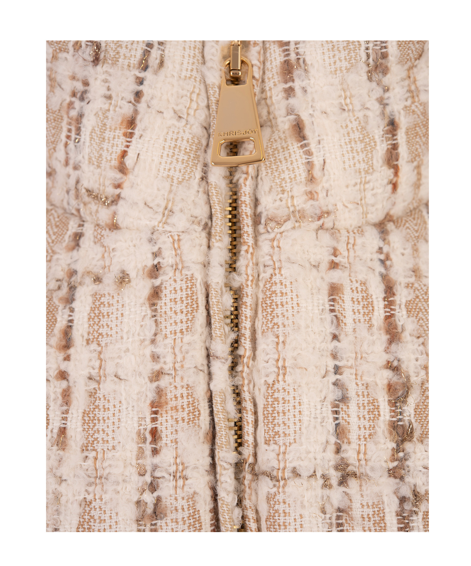 Khrisjoy Beige Tweed Joy Cropped Vest In Nude