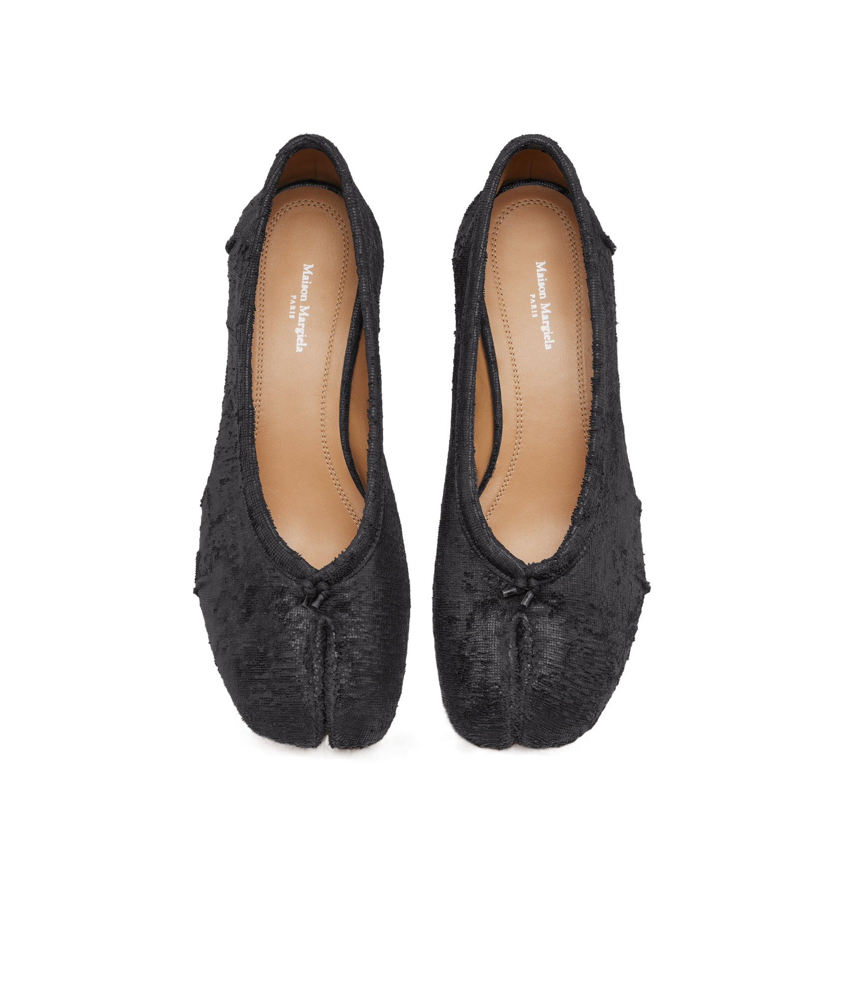 Maison Margiela 30mm Tabi Ballerina Shoes In Black